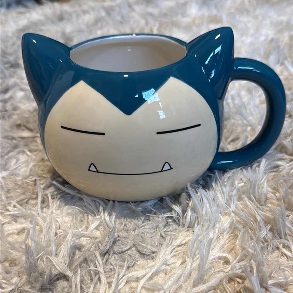 Spencer's Teal and Cream Snorlax-Style Ceramic Coffee Mug